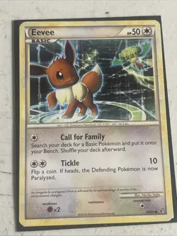 Eevee 48/90 Regular Common 2010 Pokemon HGSS Undaunted MP - Image 1