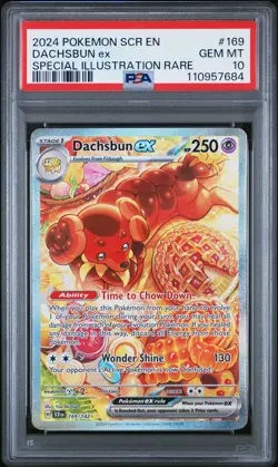2024 POKEMON SCR EN-STELLAR CROWN SPECIAL ILLUSTRATION RARE DACHSBUN EX PSA 10 - Image 1