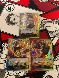 One Piece Three Brothers ST13 Foil Leaders Monkey D Luffy & Sabo & Portgas D Ace - Image 1