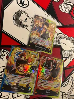 One Piece Three Brothers ST13 Foil Leaders Monkey D Luffy & Sabo & Portgas D Ace - Image 3