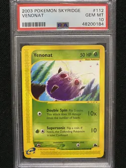 2003 Pokemon Skyridge Venonat 112/144 PSA 10 Gem Mint - Image 1