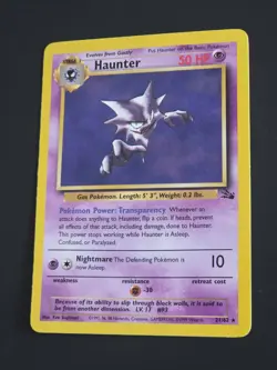 Pokemon - Haunter - Non Holo - 21/62 - Fossil - Rare Card - NM/LP - Image 3