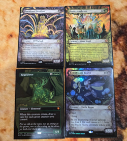 Mtg lowry eclipsed lot of 4 borderless cards including bitterbloom bearer foil - Image 1