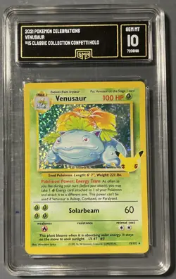 Pokemon Venusaur Celebrations Classic Collection GMA 10 Holo Card Gem Mint Card - Image 1