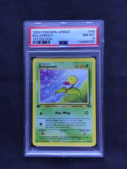 Pokemon Cards: 1st Edition Jungle Common: Bellsprout 49/64 PSA 8 - Image 1