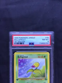 Pokemon Cards: 1st Edition Jungle Common: Bellsprout 49/64 PSA 8 - Image 3