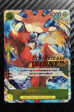 Monkey.D.Luffy P-036 Pre-Release Tournament Winner Stamp One Piece Card English - Image 1