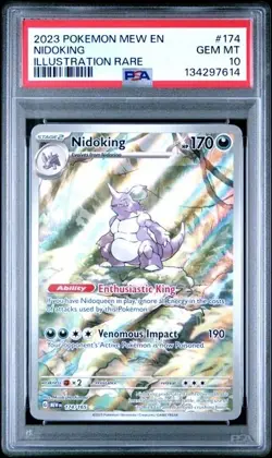 Pokemon TCG Nidoking Scarlet & Violet 151 #174/165 PSA 10 - Image 1