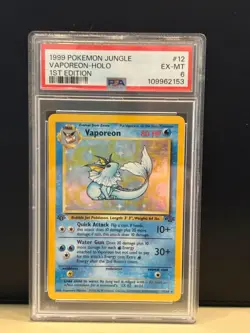 1999 Pokemon Jungle ** 1st Ed ** Holo Vaporeon PSA 6 EX-MT - Image 1