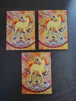 Pokemon Topps Chrome Series 1 Ponyta Sparkle MP #77 - Image 1