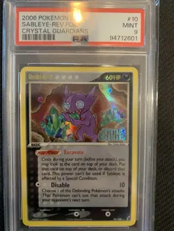 2006 POKEMON EX CRYSTAL GUARDIANS #10 SABLEYE-REVERSE FOIL PSA 9 - Image 1