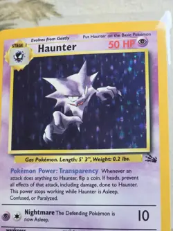 Pokemon Haunter Fossil Holo 6/62 Unlimited WOTC Clean Holo - Image 4