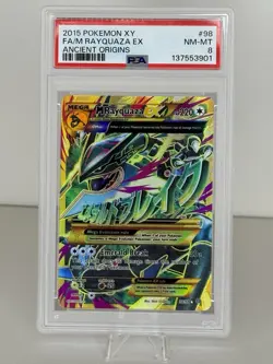 2015 Pokemon XY FA/M Rayquaza EX Ancient Origins PSA 8 NM-MT - Image 2