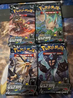 Pokemon Sun & Moon Ultra Prism Booster Pack Lot of 4 - Image 1