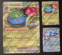 Pokemon- Venusaur EX 001 & Blastoise EX 030 Stellar Crown Stamped Promos + Jumbo - Image 1