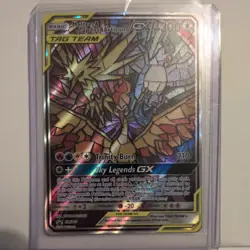 Pokemon TCG Moltres & Zapdos & Articuno Hidden Fates Stained Glass PROMO-SM210 - Image 1