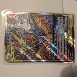 Pokemon TCG Moltres & Zapdos & Articuno Hidden Fates Stained Glass PROMO-SM210 - Image 3