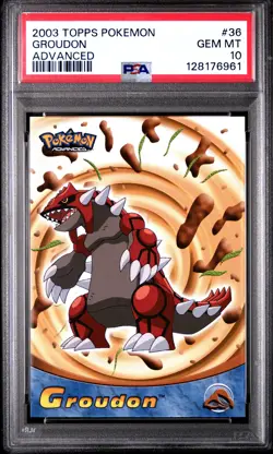 2003 TOPPS POKEMON ADVANCED #36 GROUDON PSA 10 - Image 1