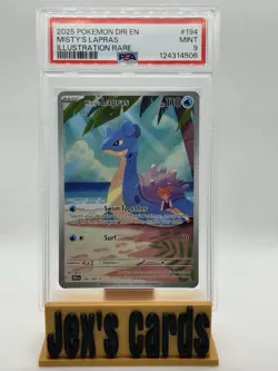 2025 POKEMON DRI EN-DESTINED RIVALS #194 MISTY'S LAPRAS ILLUSTRATION RARE PSA 9 - Image 1