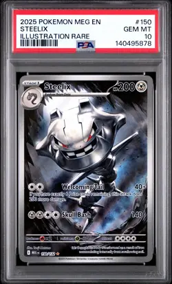 2025 Pokemon Mega Evolution Steelix #150/132 Illustration Rare PSA 10 GEM MINT - Image 1