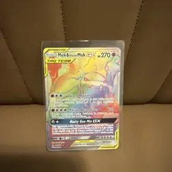 Pokemon Muk & Alolan Muk GX TAG TEAM Secret Rare Holo Unbroken Bonds 220/214 - Image 1
