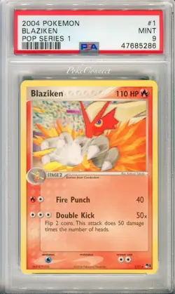 PSA 9 MINT Pokemon BLAZIKEN Non Holo Rare POP Series 1 #1/17 Nintendo Promo - Image 1