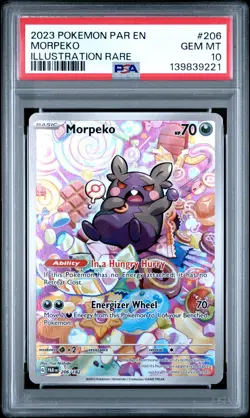 2023 POKEMON PAR EN-PARADOX RIFT ILLUSTRATION RARE #206 MORPEKO PSA 10 - Image 1