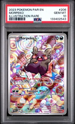 2023 Pokemon Paradox Rift PAR En Morpeko Illustration Rare #206 PSA 10 Gem Mint - Image 1