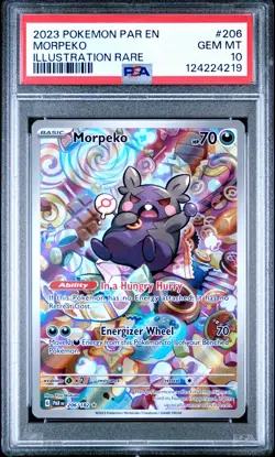 2023 POKEMON PAR EN-PARADOX RIFT ILLUSTRATION RARE #206 MORPEKO PSA 10 - Image 1