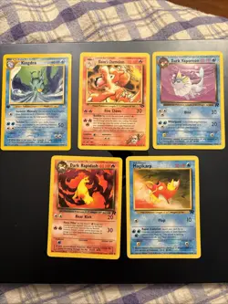 Lot Of 5 Pokemon Cards Varying Conditions, Rocket, Gym Challengers, - Image 1
