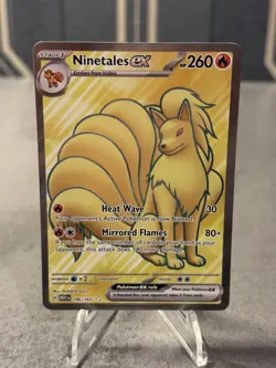 Pokemon TCG Card Ninetales ex 186/165 S&V 151 Ultra Rare Full Art - Image 1