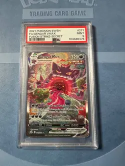 2021 Pokemon SWSH #271 FA/Gengar VMAX Fusion Strike - Secret Psa 9 Mint - Image 1