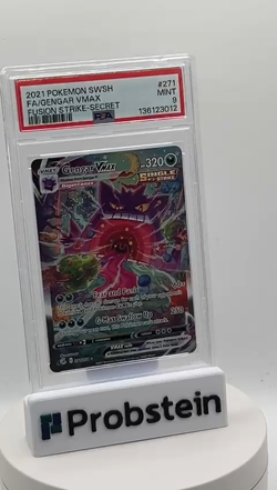 2021 Pokemon SWSH Fusion Strike Secret #271 FA Gengar VMax PSA 9 MINT - Image 2
