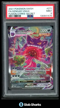2021 POKEMON SWSH FUSION STRIKE #271/264 GENGAR VMAX FULL ART SECRET RARE PSA 9 - Image 1