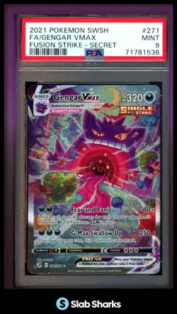 2021 POKEMON SWSH FUSION STRIKE #271/264 GENGAR VMAX FULL ART SECRET RARE PSA 9 - Image 1