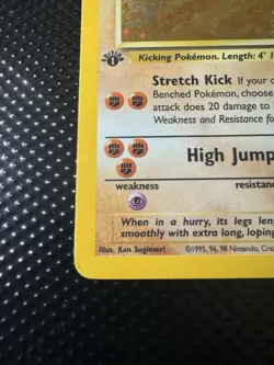 1st Edition Hitmonlee 7/62 Fossil Holo Wotc Pokemon Card Played - Image 5