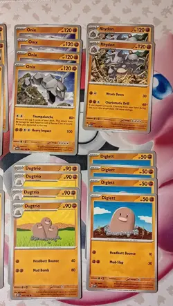Pokemon Card Lot of 42-Primeape, Sandslash, Geodude, Onix, Cubone, Dugtrio, Etc - Image 2