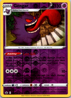 Gengar Pokemon TCG Chilling Reign 057/198 - Reverse Holo Card Near Mint - Image 1