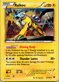 Raikou 55/162 XY Breakthrough Cosmos Holofoil Rare Holo Pokemon Card NM - Image 1