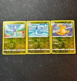 DRAGONITE DRATINI DRAGONAIR Silver Tempest REVERSE HOLO 3 CARD EVOLUTION SET NM - Image 1