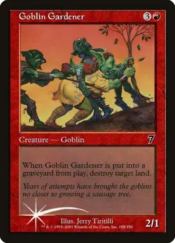 Goblin Gardener 188 MTG NM 7th Edition **FOIL** - Image 1