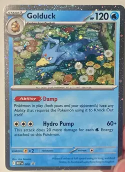 Pokemon TCG Golduck Holo Black Star Promo Mega Evolutions 008 FART SWIRL - Image 1