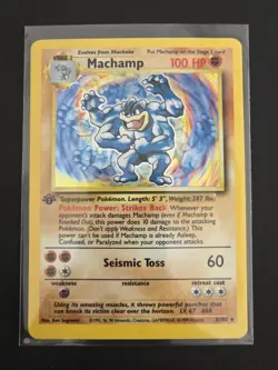 POKEMON TCG WOTC BASE SET MACHAMP #8/102 HOLO 1ST ED 1999 100HP STAGE 2 NM - Image 3
