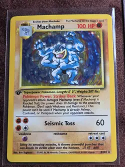 POKEMON TCG WOTC BASE SET MACHAMP #8/102 HOLO 1ST ED 1999 100HP STAGE 2 NM - Image 5