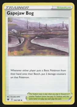 Pokemon Gapejaw Bog 142/189 SWSH10: Astral Radiance Non-Holo Pack Fresh - NM - Image 1