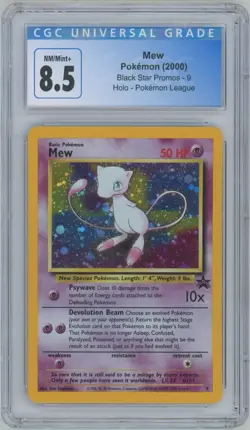 2000 Pokemon Black Star Promo Mew #9 - CGC 8.5 NM/Mint+ - Image 1