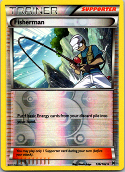 FISHERMAN BREAKthrough REVERSE HOLO #136 XY Near Mint Uncommon Pokemon Trainer - Image 1