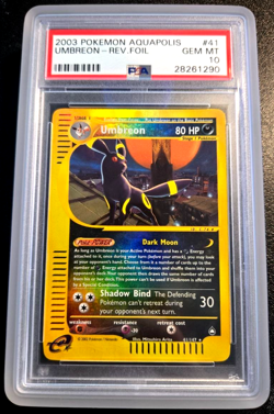 Pokemon AQUAPOLIS - Umbreon - REVERSE HOLO #41 PSA 10 - GEM MINT - Image 1