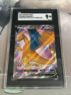 2020 Pokemon Promo SWSH050 Charizard v Champion's Path Elite Trainer Box 9 - Image 1
