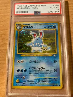 PSA 4 azumarill holo neo japanese 2000 Pokemon - Image 1